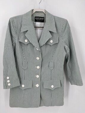 Vintage Herbert Grossman Designed by Cynthia Sobel Seersucker  Jacket Size 6